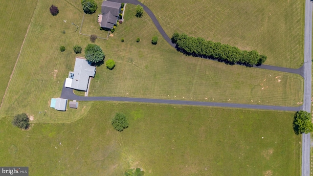 aerial view with a rural view