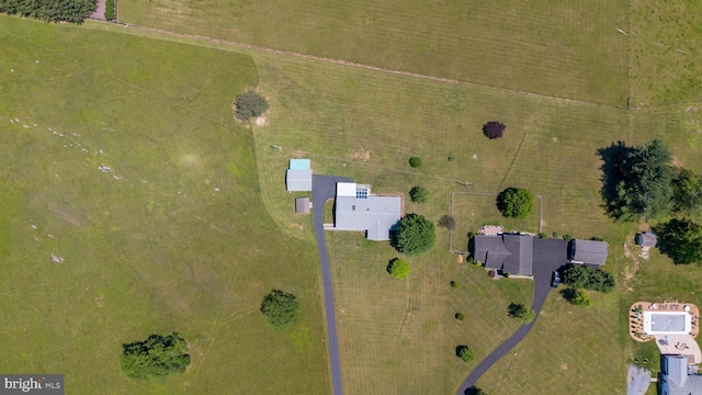 bird's eye view featuring a rural view