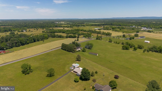 drone / aerial view featuring a rural view