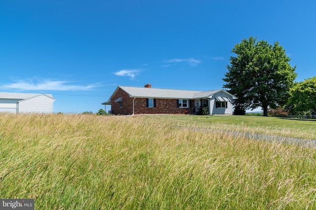 view of single story home