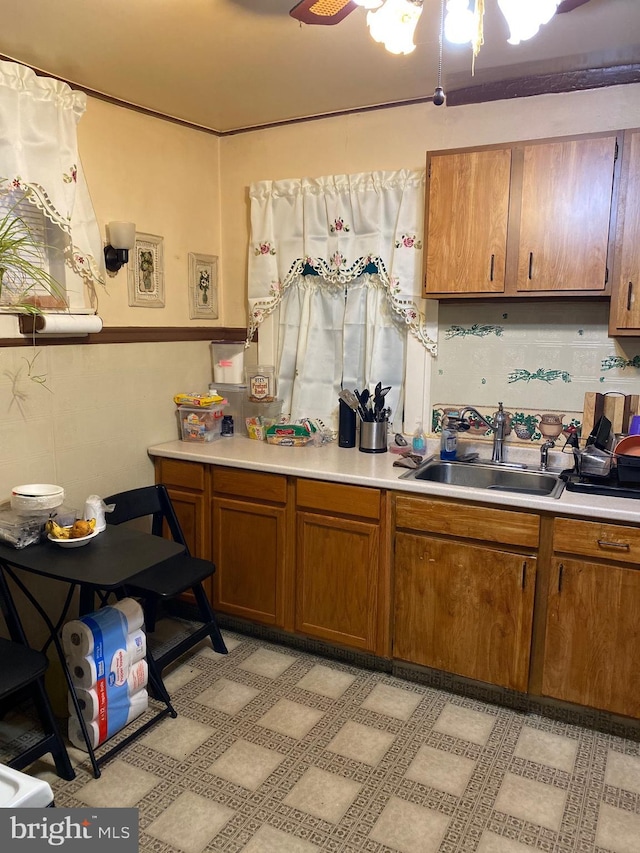 kitchen with backsplash and sink