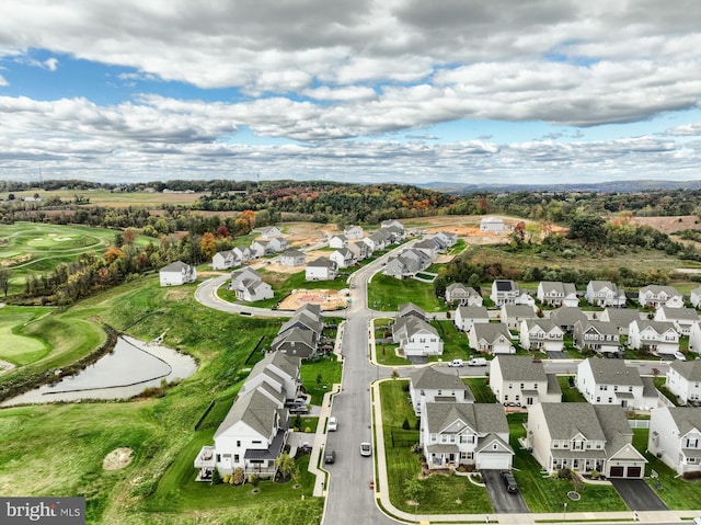 drone / aerial view with a residential view