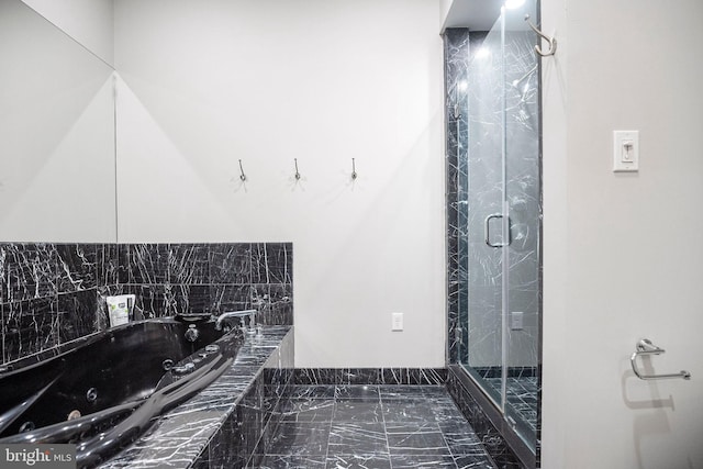 bathroom with plus walk in shower