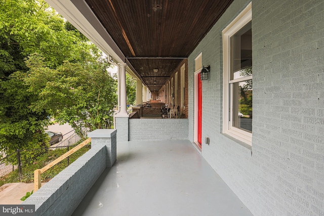 view of patio with covered porch