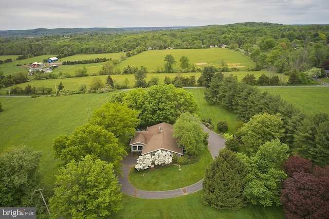 drone / aerial view featuring a rural view