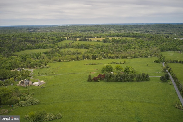 bird's eye view with a rural view