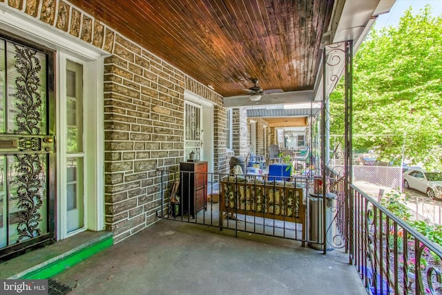 view of patio with ceiling fan