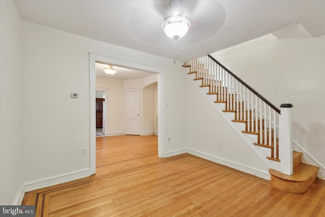 interior space with hardwood / wood-style floors