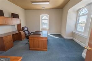 view of carpeted office