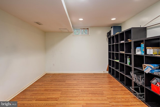 interior space featuring light wood-type flooring