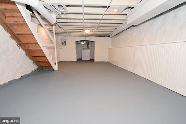 basement with washer / dryer