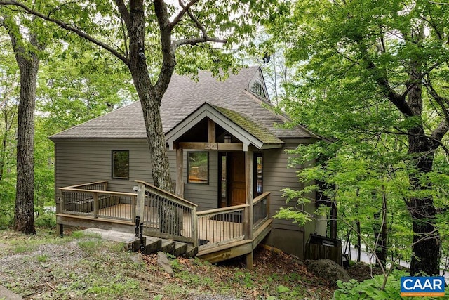 view of front of house featuring a deck