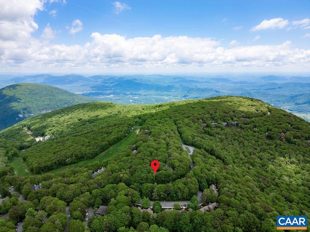 bird's eye view with a mountain view