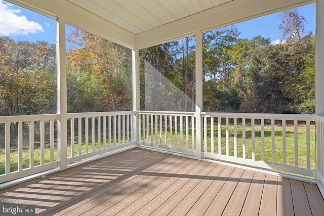 view of unfurnished sunroom