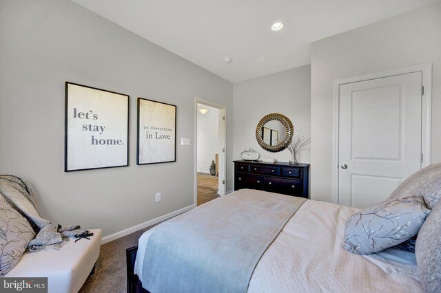 view of carpeted bedroom