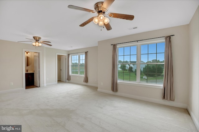 interior space featuring ceiling fan