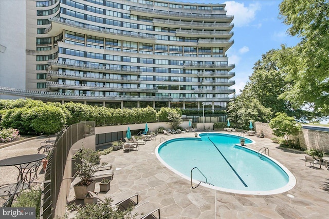 view of pool with a patio