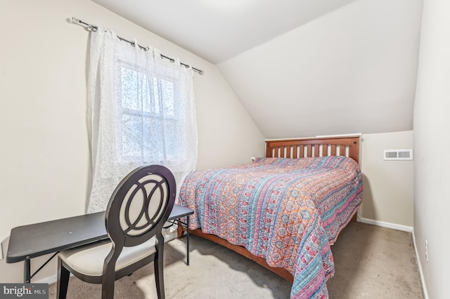 bedroom with vaulted ceiling