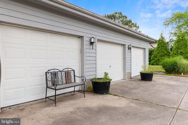 view of garage