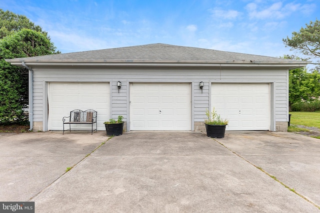 view of garage