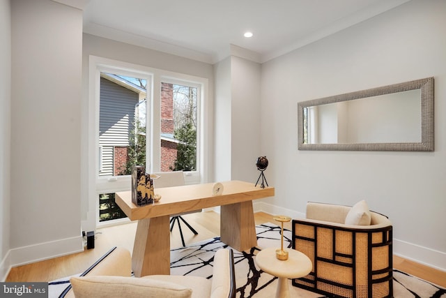 7013 Raleigh Rd, Annandale, VA 22003 - office area with wood finished floors, baseboards, and recessed lighting