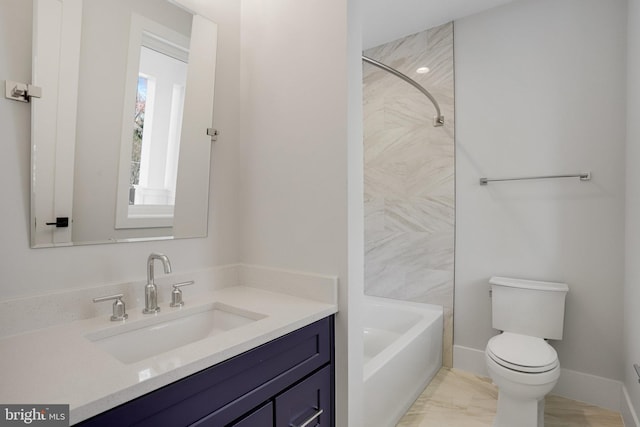 7013 Raleigh Rd, Annandale, VA 22003 - bathroom with toilet, vanity, and  shower combination