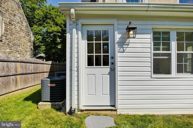 property entrance featuring cooling unit