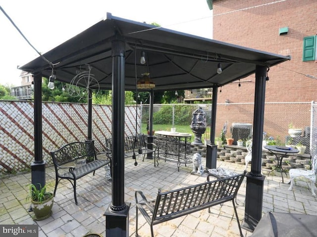 view of patio with a gazebo