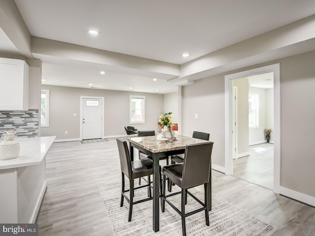 dining room featuring light wood-type flooring