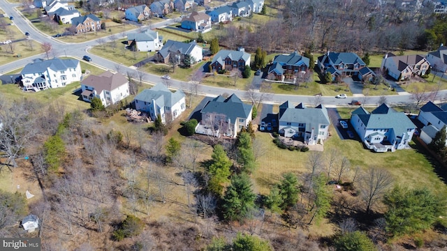 aerial view with a residential view