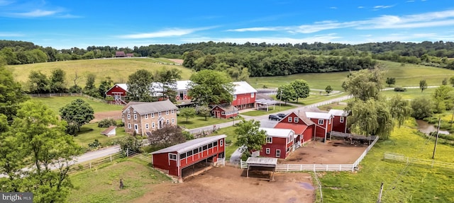 aerial view featuring a rural view