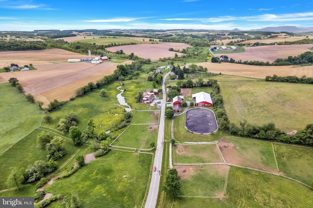 bird's eye view with a rural view