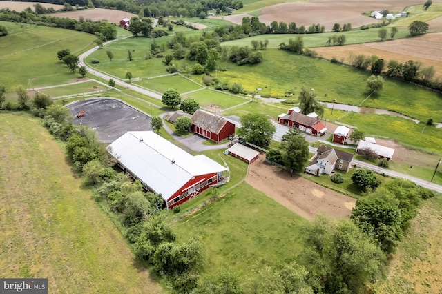 drone / aerial view featuring a rural view