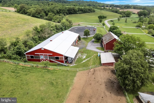 bird's eye view featuring a rural view