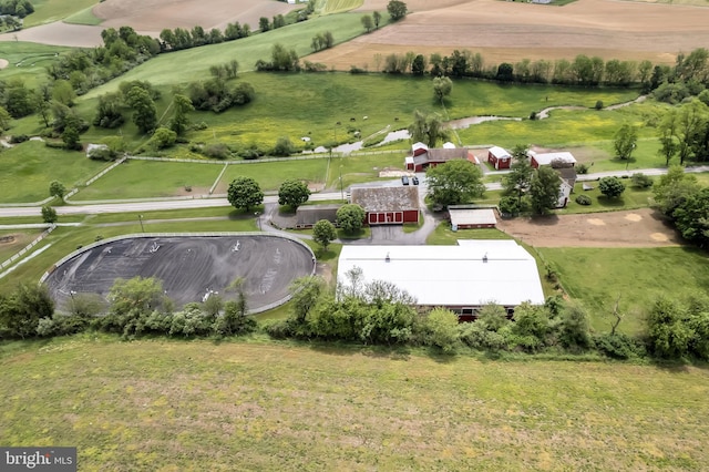 drone / aerial view with a rural view