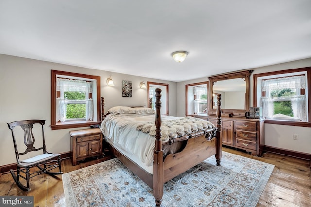 bedroom featuring light hardwood / wood-style floors