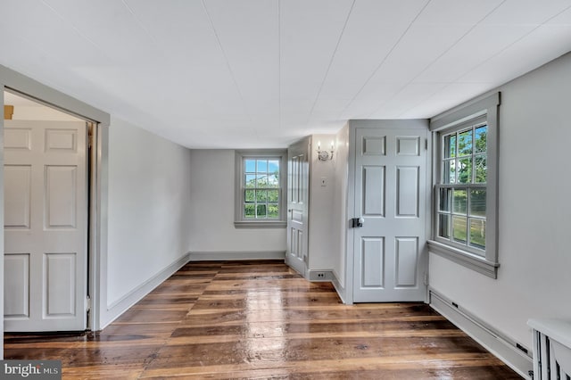 entrance foyer featuring dark hardwood / wood-style floors