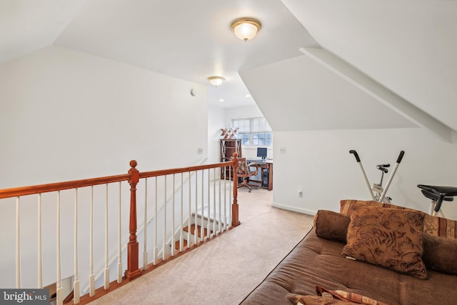 bonus room featuring carpet and lofted ceiling