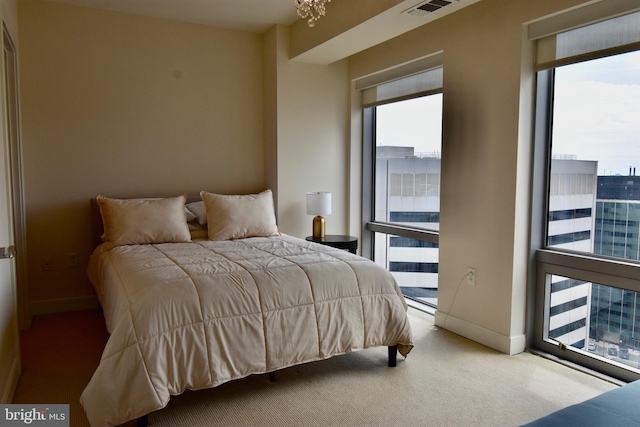 bedroom with carpet