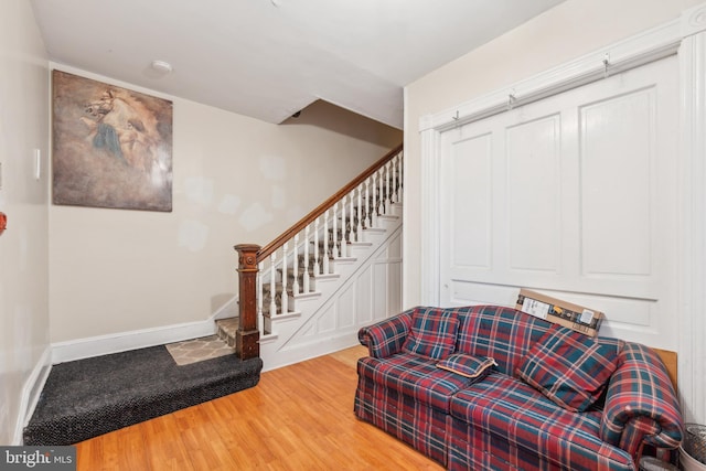 living room featuring wood-type flooring