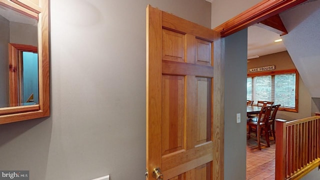 hall featuring hardwood / wood-style flooring