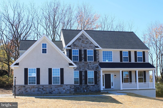 0 Krammes Rd, Quakertown, PA 18951 - view of front facade with stone siding, covered porch, and stucco siding