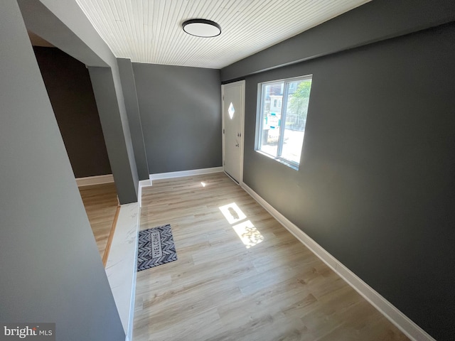 doorway to outside featuring light hardwood / wood-style floors