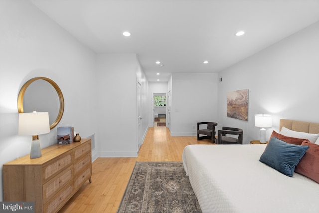 bedroom featuring light hardwood / wood-style floors