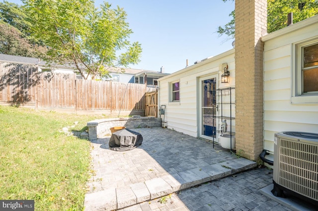 view of patio / terrace with central AC