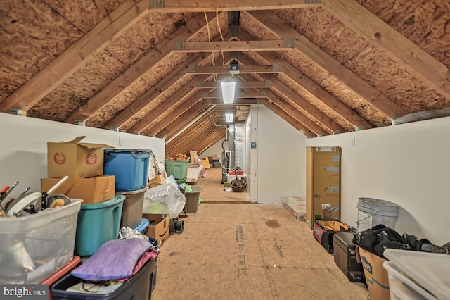 view of unfinished attic