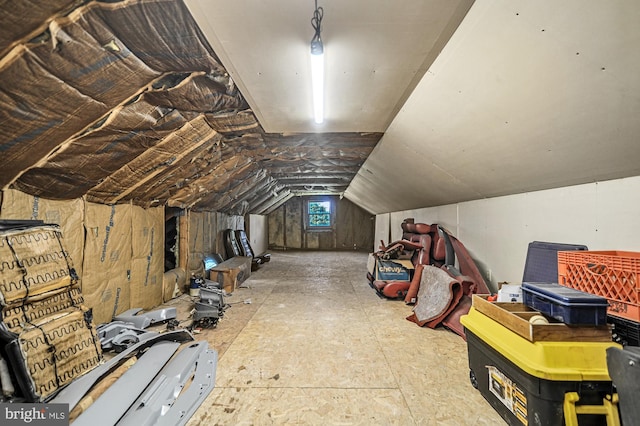 view of unfinished attic