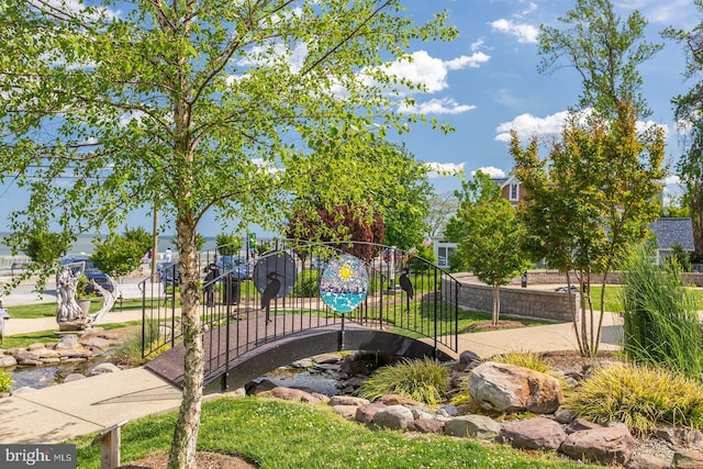 view of jungle gym with fence