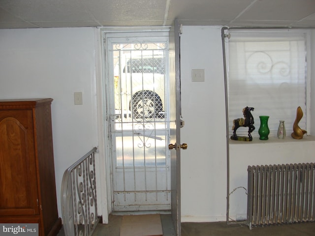 foyer with radiator