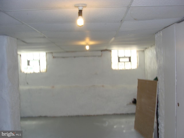 basement with a drop ceiling